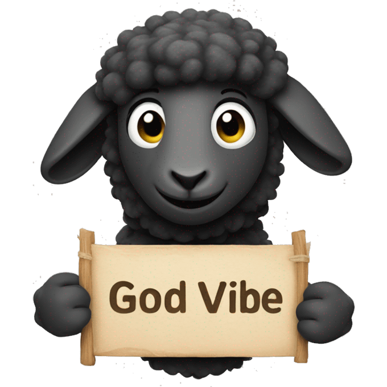 Black sheep holding  Good vibe sign emoji