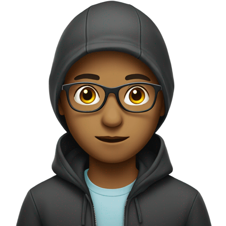 hooded boy with glasses emoji