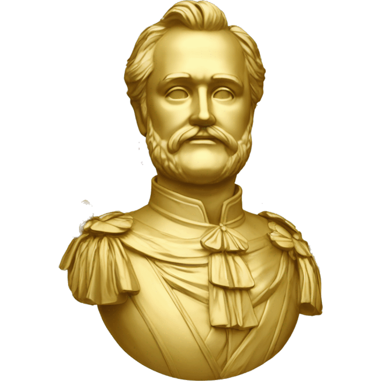 Laurel wreath Pedro II of Brazil golden statue emoji