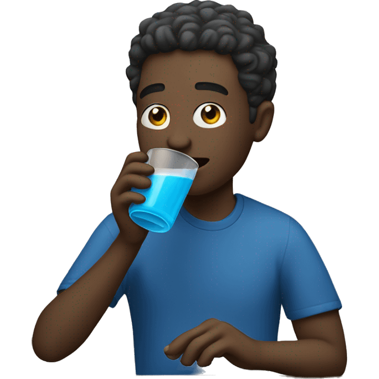 person drinking blue drink  emoji