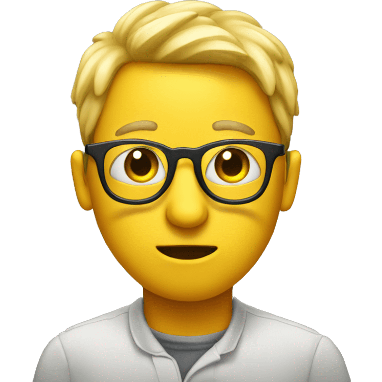 Regular yellow emoji with glasses and one eye twitching  emoji