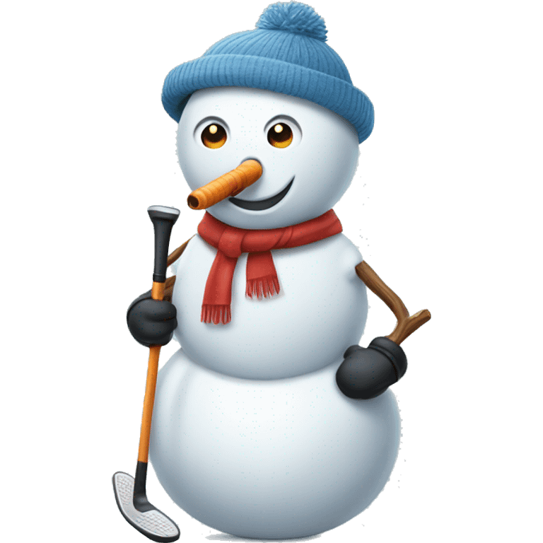 snowman with golf club emoji