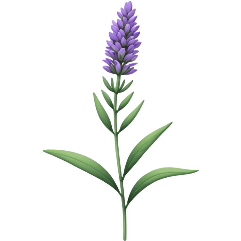 single Lavender, stem, leaf emoji