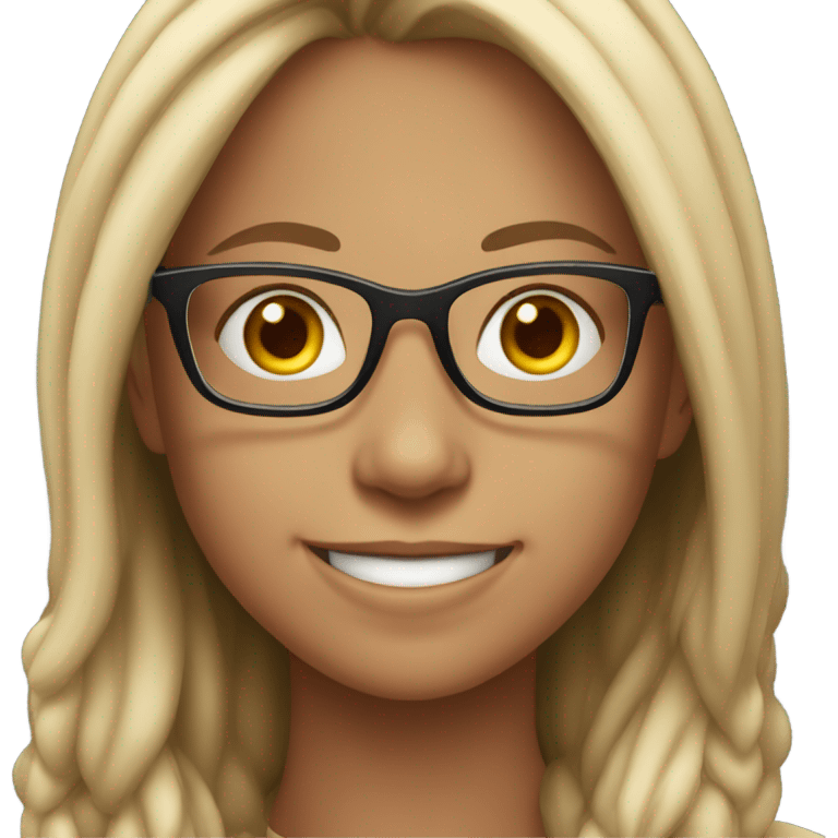 smiling girl with glasses outdoors emoji