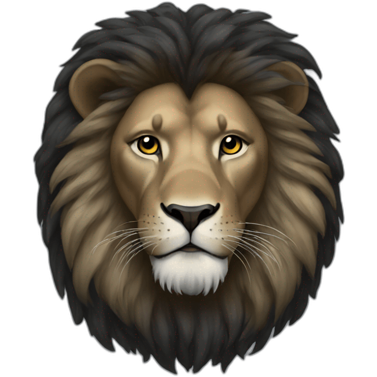 Black colour lion emoji