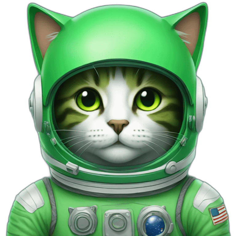 green astronaut cat emoji