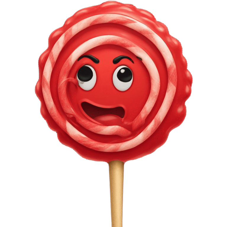 Red Lollipop with hair on it    emoji