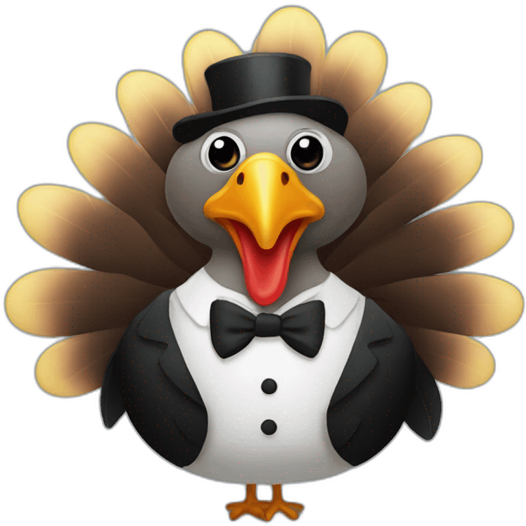 Turkey wearing tuxedo emoji