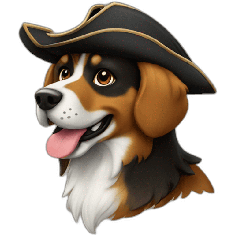 Schwarz Brauner PIRATEN-HUND emoji