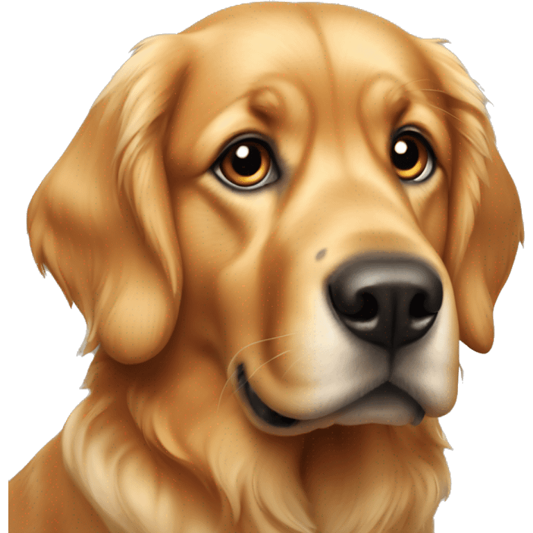 Copper golden retriever with multiple black spots on nose emoji