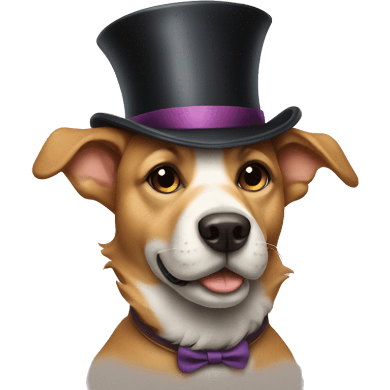 dog wearing tophat emoji