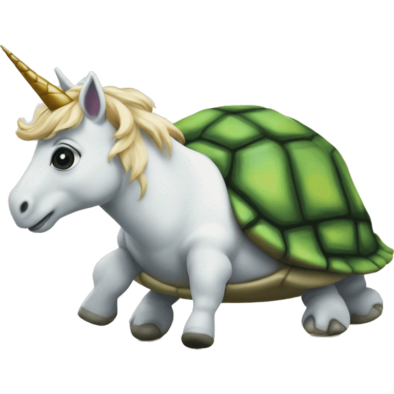 Unicorn on a turtle emoji