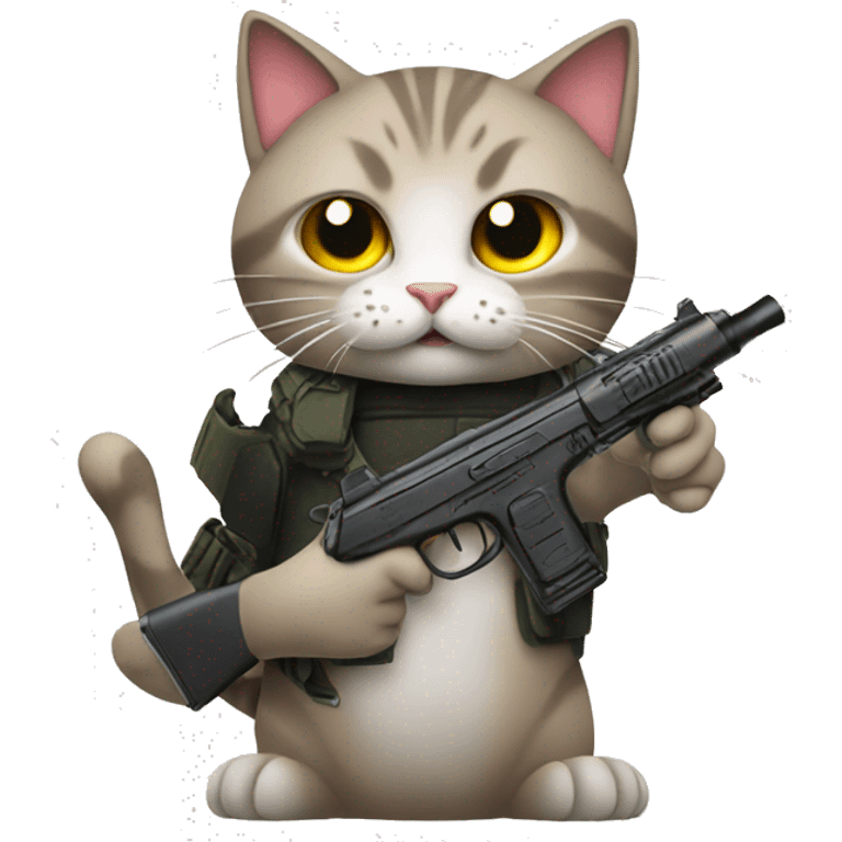 Cat with a gun emoji