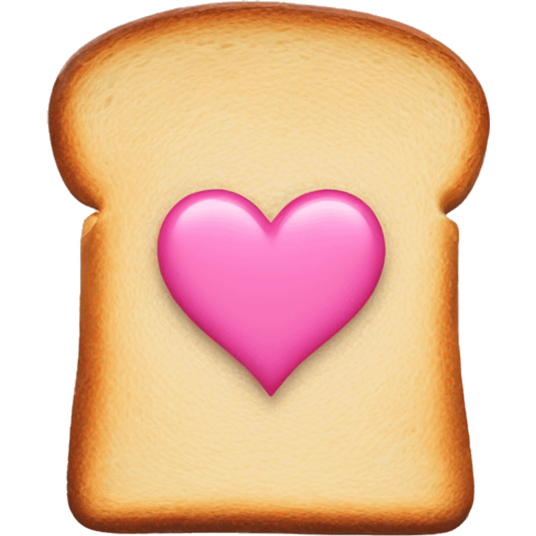 toast with pink heart emoji