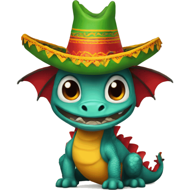 Dragon wearing a sombrero  emoji