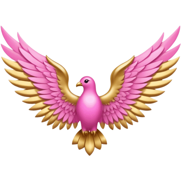 Pink gold wing spirituality emoji