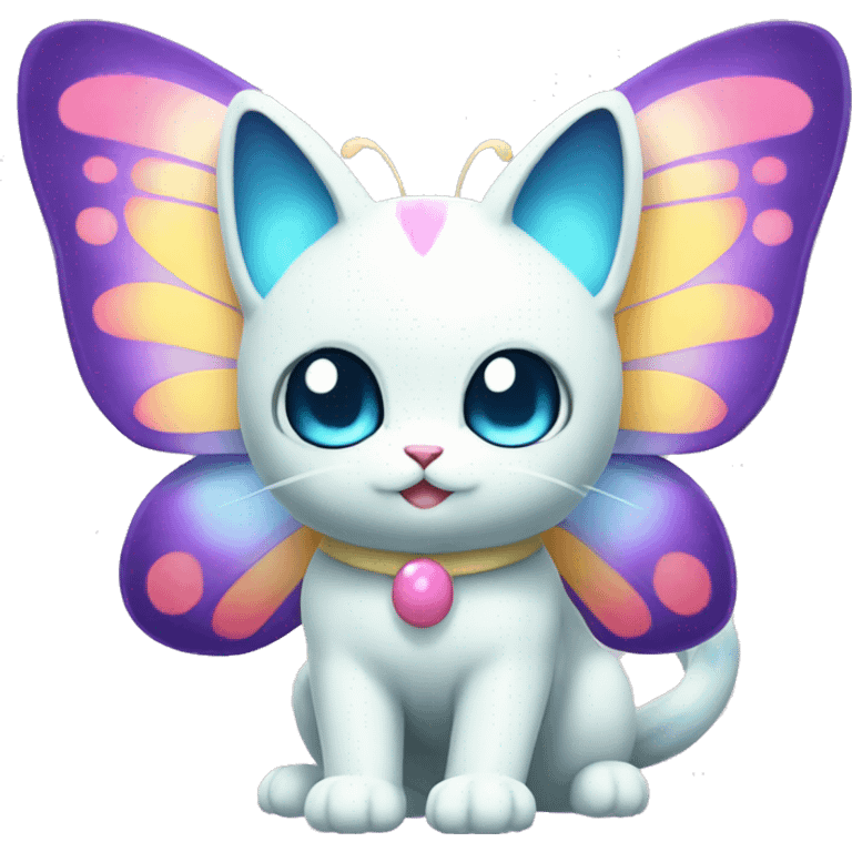 Kawaii Colorful Butterfly-Cat-Pokémon-Fakémon Full Body emoji