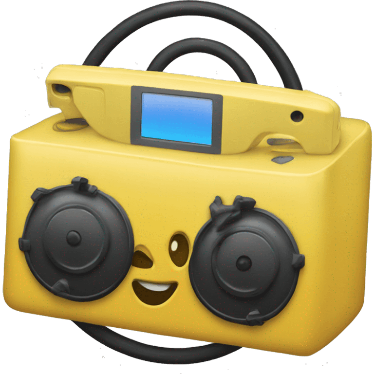 Yellow iPod with a black wheel emoji