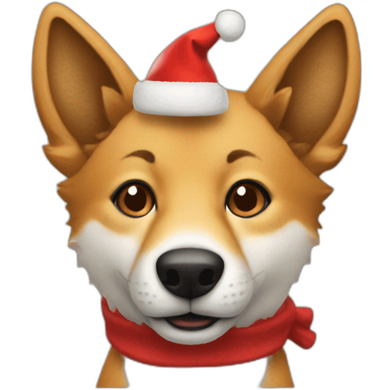 A dingo ready for Christmas emoji