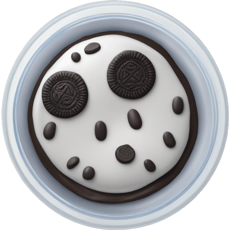 oreo slime in a circle container  emoji