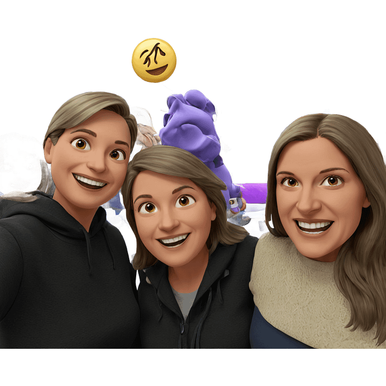 happy grandmother with granddaughters emoji