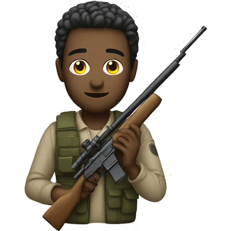 man holding a sniper emoji