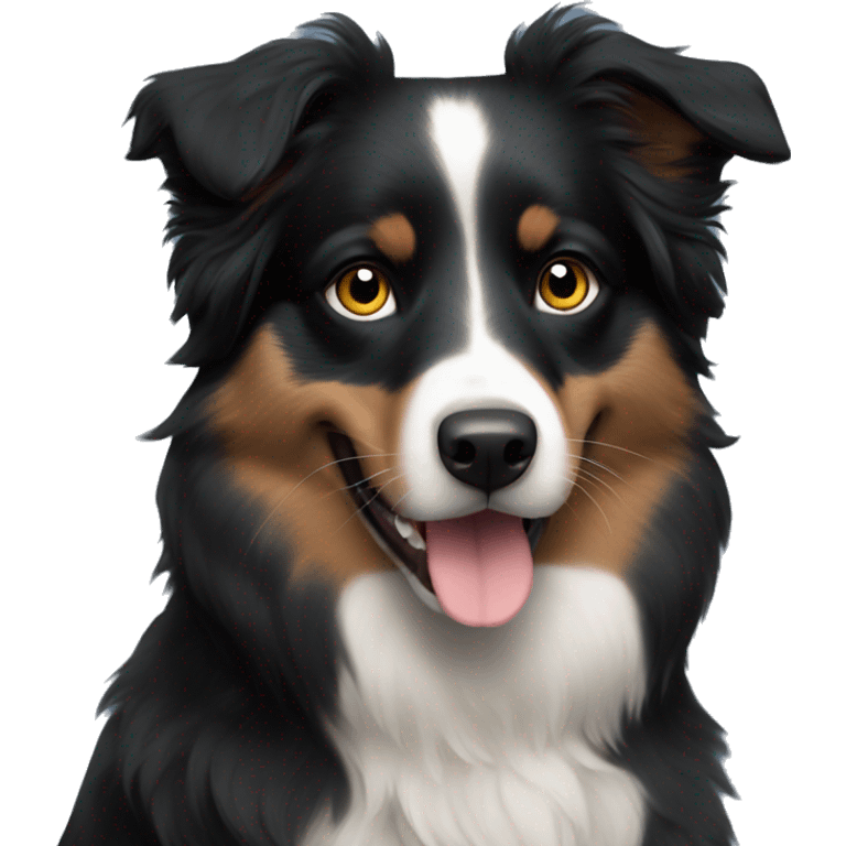 Moon Small black australian shepherd dog emoji