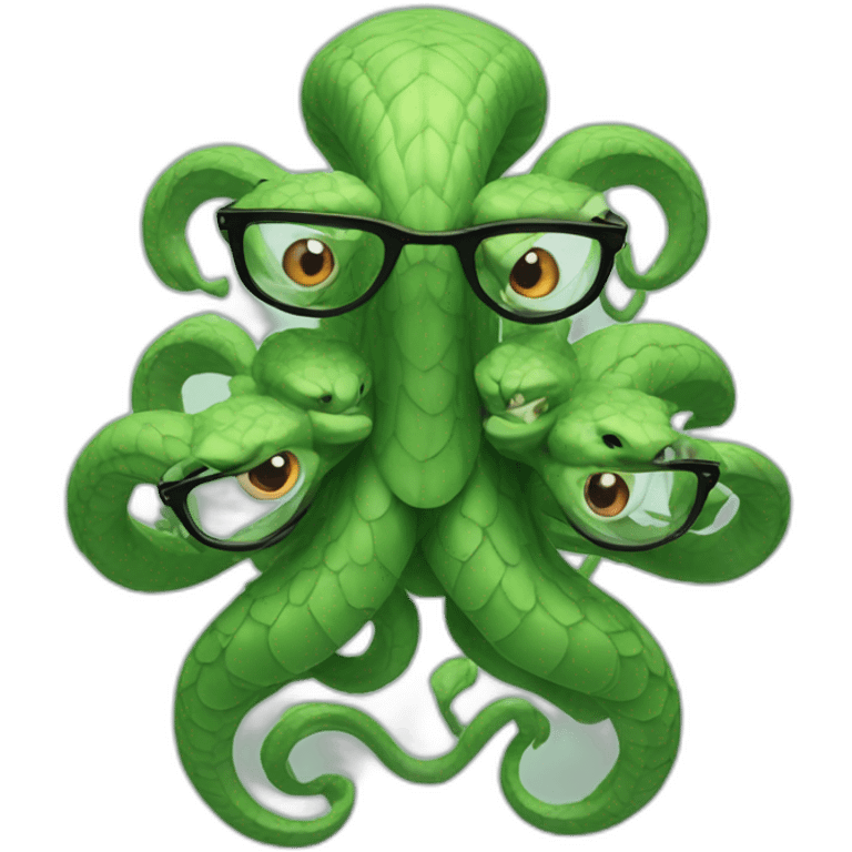 hydra with three heads and glasses emoji