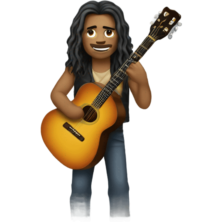 Long haired guy with guitar  emoji