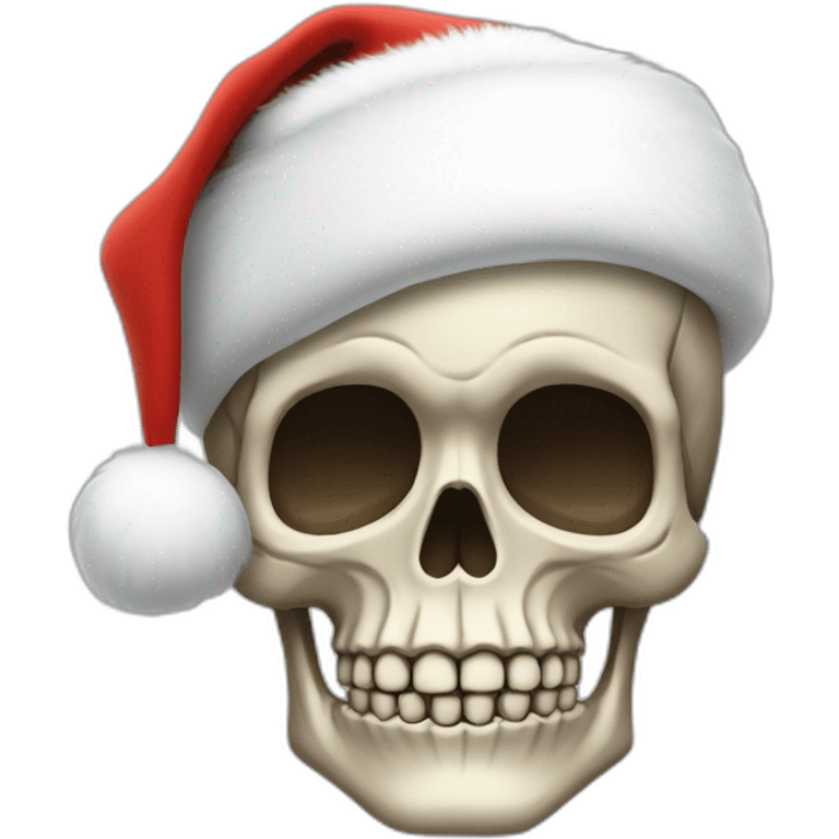 à Skeleton with a santa cap emoji