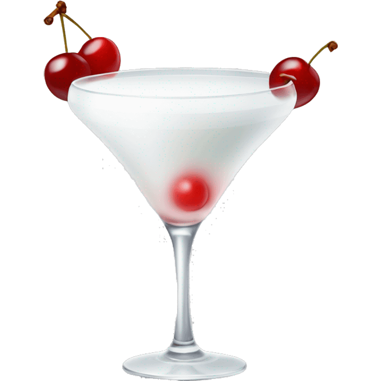 white cocktail with cherry emoji