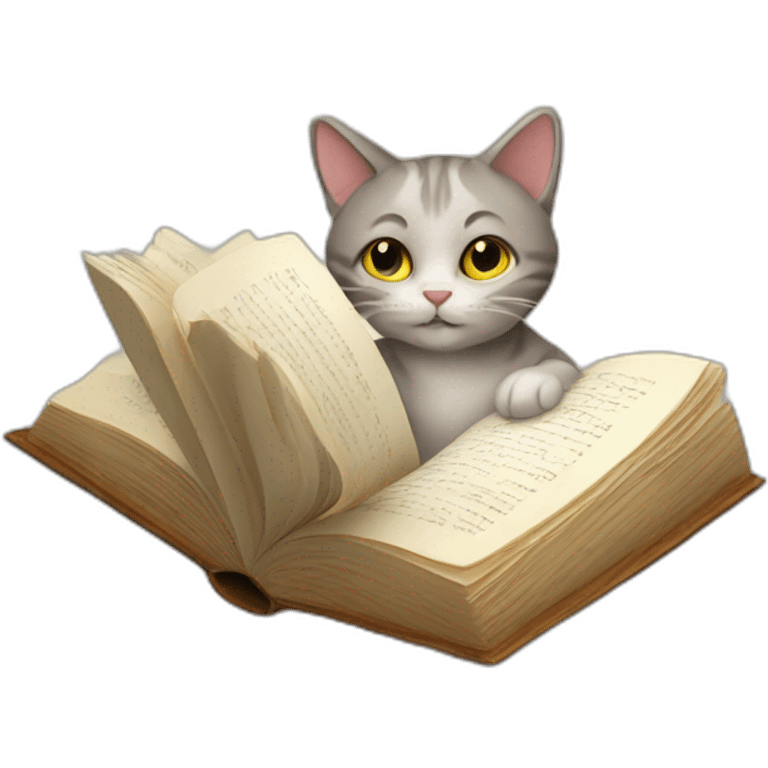 cat-with-open-book emoji