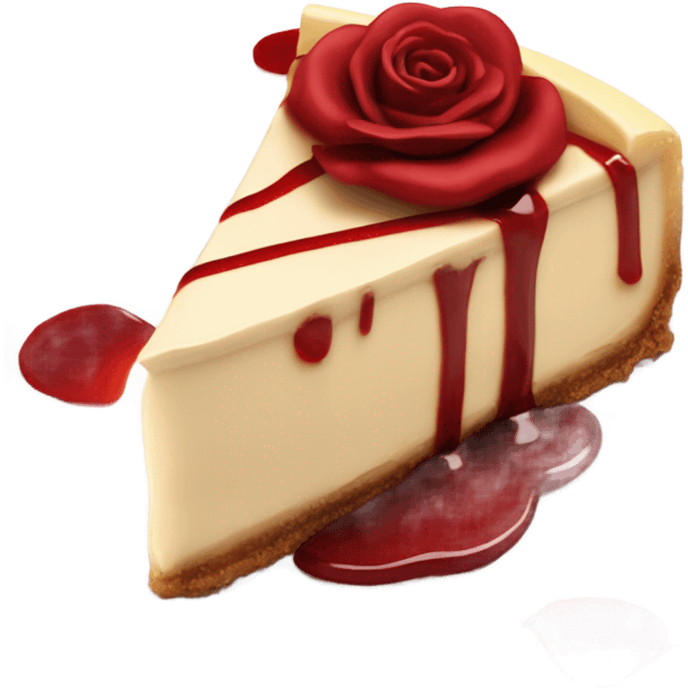 Dark red Rose cheesecake emoji