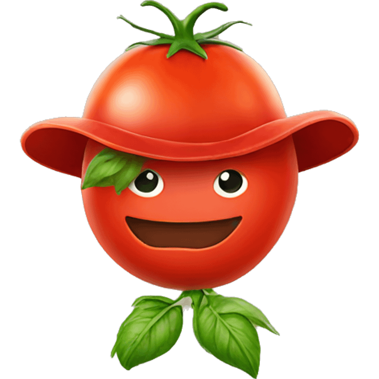 Tomato with a hat emoji