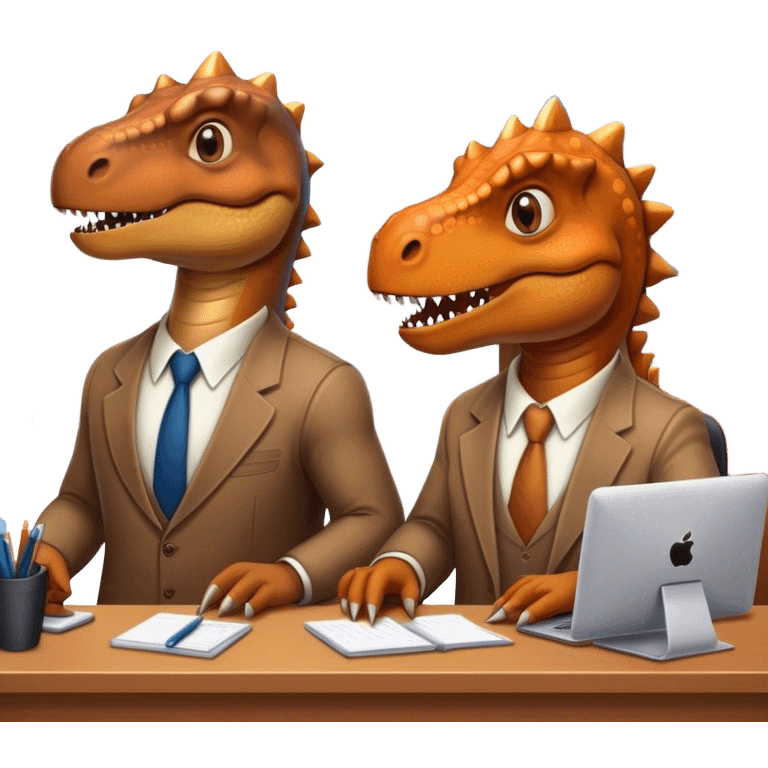 old dinosaurs working in an office emoji