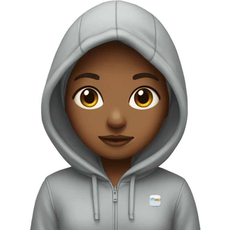 Cute girl wearing a reed hoodie emoji