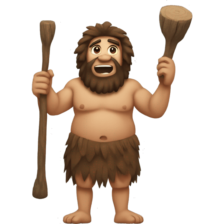 caveman with wooden wheels emoji