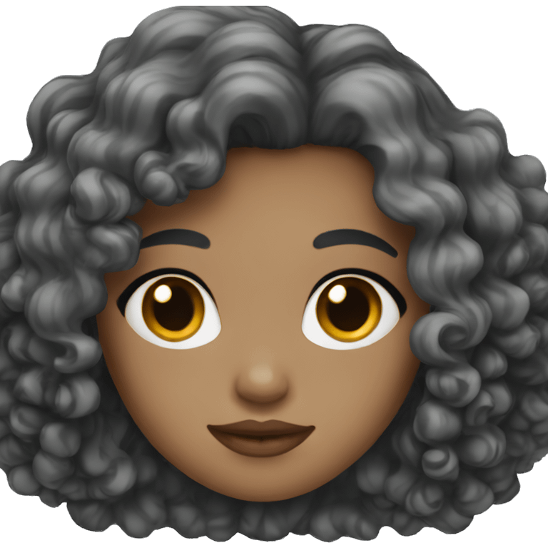 white girl with curly black shor hair emoji