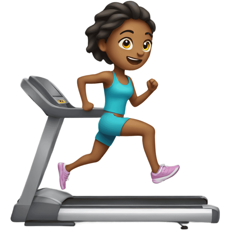 Girl running on treadmill emoji