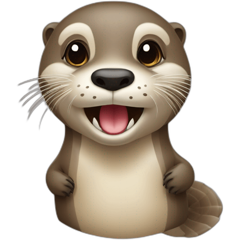 Loutre qui mange un glaçon  emoji