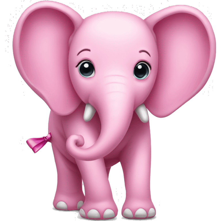 Pink elephant with bow  emoji