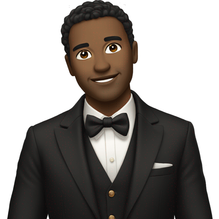 singer in formal attire no glasses, dark brown hair emoji