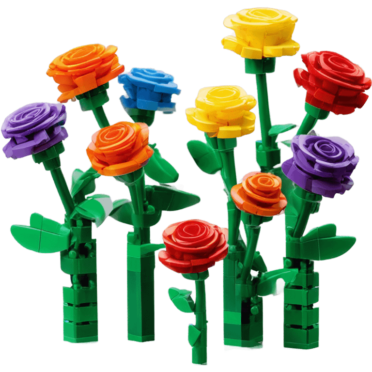 Lego roses and Lego flowers emoji