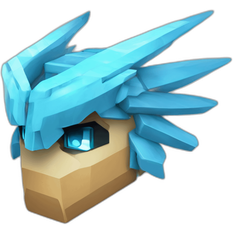 Minecraft Articuno Cyberpunk Head emoji