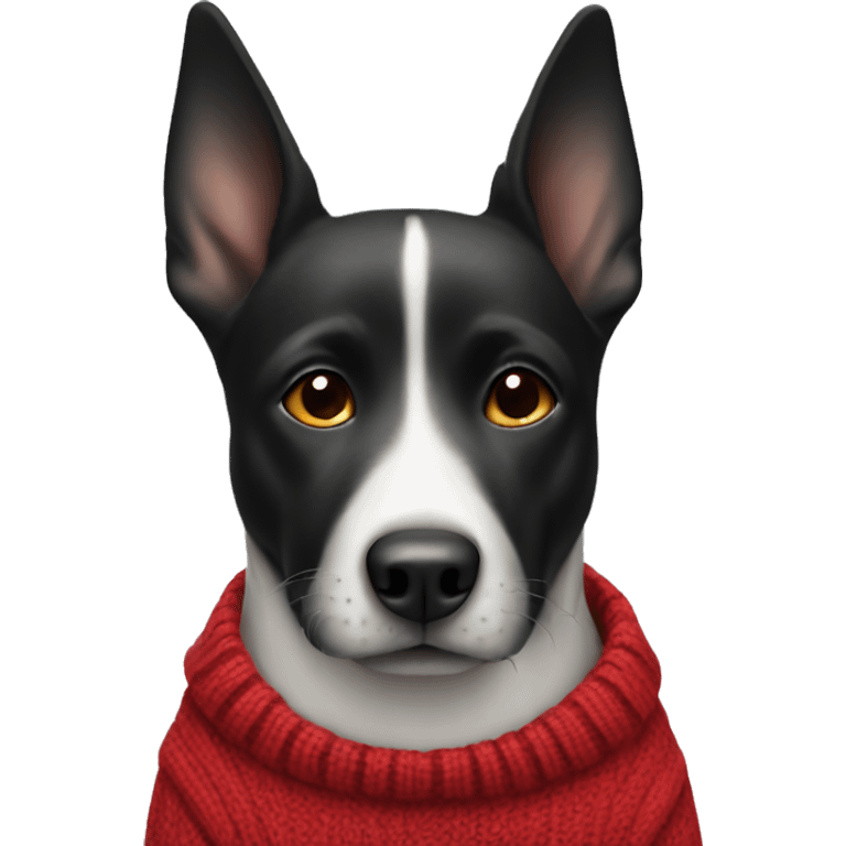 Black dog with red sweater  emoji