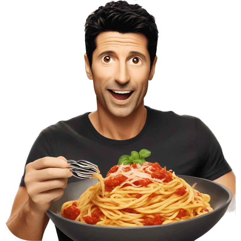 Sakis rouvas eating spaghetti with meat sauce emoji