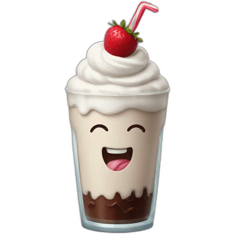 Smiling strong milkshake emoji