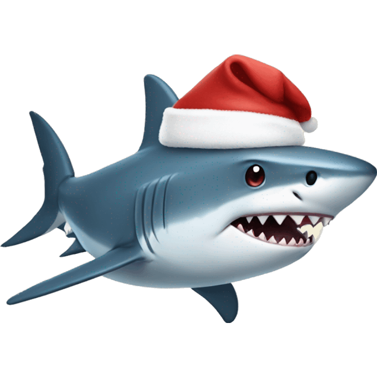 Shark dressed as Santa  emoji