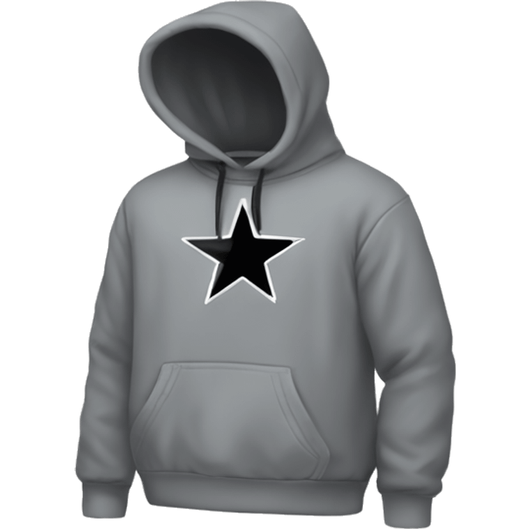 Gray Nike hoodie with a black star  emoji