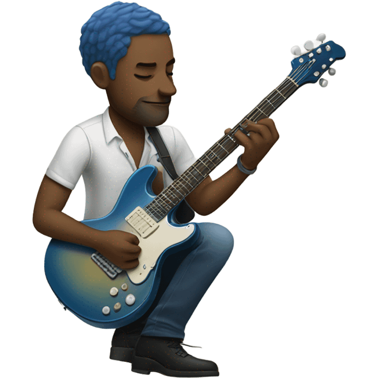 White blues guitar player  emoji